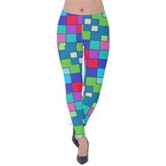 Retro Squares                                             Velvet Leggings by LalyLauraFLM