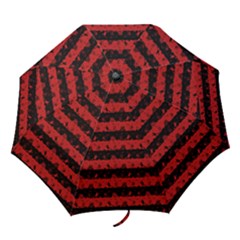 Blood Red And Black Halloween Nightmare Stripes  Folding Umbrellas by PodArtist