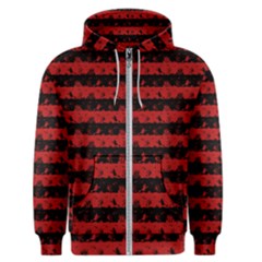 Blood Red And Black Halloween Nightmare Stripes  Men s Zipper Hoodie by PodArtist