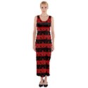 Blood Red and Black Halloween Nightmare Stripes  Fitted Maxi Dress View1