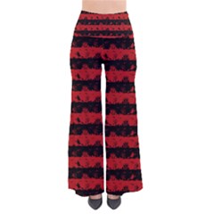 Blood Red And Black Halloween Nightmare Stripes  So Vintage Palazzo Pants by PodArtist