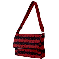 Blood Red And Black Halloween Nightmare Stripes  Full Print Messenger Bag by PodArtist