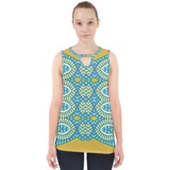 Green Blue Shapes                                            Cut Out Tank Top