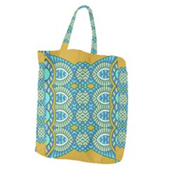 Green Blue Shapes                                        Giant Grocery Zipper Tote by LalyLauraFLM