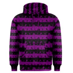 Zombie Purple And Black Halloween Nightmare Stripes  Men s Pullover Hoodie by PodArtist