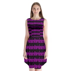 Zombie Purple And Black Halloween Nightmare Stripes  Sleeveless Chiffon Dress  