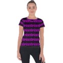 Zombie Purple and Black Halloween Nightmare Stripes  Short Sleeve Sports Top  View1