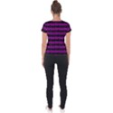 Zombie Purple and Black Halloween Nightmare Stripes  Short Sleeve Sports Top  View2