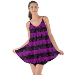 Zombie Purple And Black Halloween Nightmare Stripes  Love The Sun Cover Up