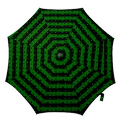 Alien Green And Black Halloween Nightmare Stripes  Hook Handle Umbrellas (medium) by PodArtist