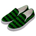 Alien Green and Black Halloween Nightmare Stripes  Men s Canvas Slip Ons View2