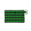 Alien Green and Black Halloween Nightmare Stripes  Canvas Cosmetic Bag (Small) View2