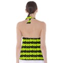 Slime Green and Black Halloween Nightmare Stripes  Babydoll Tankini Top View2