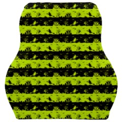 Slime Green And Black Halloween Nightmare Stripes  Car Seat Velour Cushion 