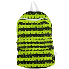 Slime Green And Black Halloween Nightmare Stripes  Foldable Lightweight Backpack