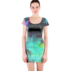 3d Paint                                            Short Sleeve Bodycon Dress by LalyLauraFLM