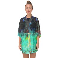 3d Paint                                         Half Sleeve Chiffon Kimono