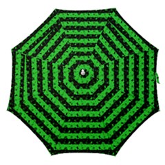 Monster Green And Black Halloween Nightmare Stripes  Straight Umbrellas by PodArtist