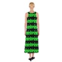 Monster Green and Black Halloween Nightmare Stripes  Sleeveless Maxi Dress View2