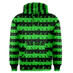 Monster Green And Black Halloween Nightmare Stripes  Men s Pullover Hoodie by PodArtist