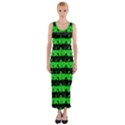 Monster Green and Black Halloween Nightmare Stripes  Fitted Maxi Dress View1