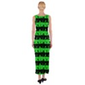 Monster Green and Black Halloween Nightmare Stripes  Fitted Maxi Dress View2