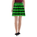 Monster Green and Black Halloween Nightmare Stripes  A-Line Pocket Skirt View2