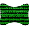 Monster Green and Black Halloween Nightmare Stripes  Velour Seat Head Rest Cushion View2