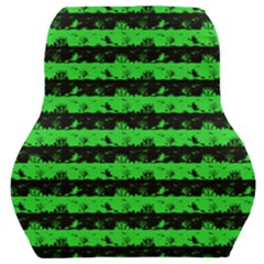 Monster Green And Black Halloween Nightmare Stripes  Car Seat Back Cushion  by PodArtist