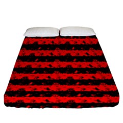 Red Devil And Black Halloween Nightmare Stripes  Fitted Sheet (california King Size) by PodArtist