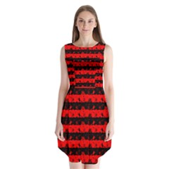 Red Devil And Black Halloween Nightmare Stripes  Sleeveless Chiffon Dress   by PodArtist