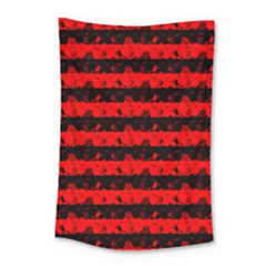 Red Devil And Black Halloween Nightmare Stripes  Small Tapestry by PodArtist