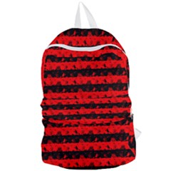 Red Devil And Black Halloween Nightmare Stripes  Foldable Lightweight Backpack by PodArtist