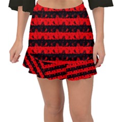 Red Devil And Black Halloween Nightmare Stripes  Fishtail Mini Chiffon Skirt