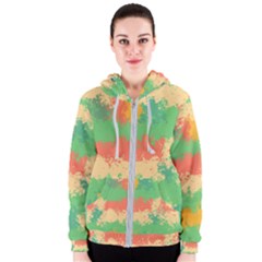 Spots In Retro Colors                                             Women s Zipper Hoodie by LalyLauraFLM