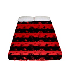 Donated Kidney Pink And Black Halloween Nightmare Stripes  Fitted Sheet (full/ Double Size) by PodArtist