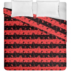 Donated Kidney Pink And Black Halloween Nightmare Stripes  Duvet Cover Double Side (king Size) by PodArtist