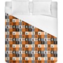 Witches, Monsters and Ghosts Halloween Orange and Black Patchwork Quilt Squares Duvet Cover (California King Size) View1