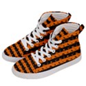 Dark Pumpkin Orange and Black Halloween Nightmare Stripes  Women s Hi-Top Skate Sneakers View2