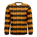 Pale Pumpkin Orange and Black Halloween Nightmare Stripes  Men s Long Sleeve Tee View1