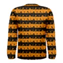 Pale Pumpkin Orange and Black Halloween Nightmare Stripes  Men s Long Sleeve Tee View2