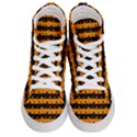 Pale Pumpkin Orange and Black Halloween Nightmare Stripes  Women s Hi-Top Skate Sneakers View1