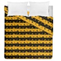 Pale Pumpkin Orange and Black Halloween Nightmare Stripes  Duvet Cover Double Side (Queen Size) View1