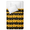 Pale Pumpkin Orange and Black Halloween Nightmare Stripes  Duvet Cover Double Side (Single Size) View1