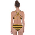 Pale Pumpkin Orange and Black Halloween Nightmare Stripes  Criss Cross Bikini Set View2