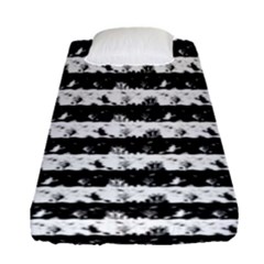 Black And White Halloween Nightmare Stripes Fitted Sheet (single Size) by PodArtist