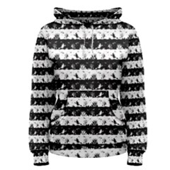 Black And White Halloween Nightmare Stripes Women s Pullover Hoodie