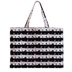 Black And White Halloween Nightmare Stripes Zipper Mini Tote Bag by PodArtist