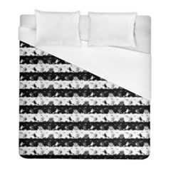 Black And White Halloween Nightmare Stripes Duvet Cover (full/ Double Size) by PodArtist