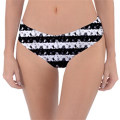 Black And White Halloween Nightmare Stripes Reversible Classic Bikini Bottoms by PodArtist